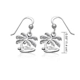Coconut Tree Silver Earrings TE2625 - DiveSilver Jewelry